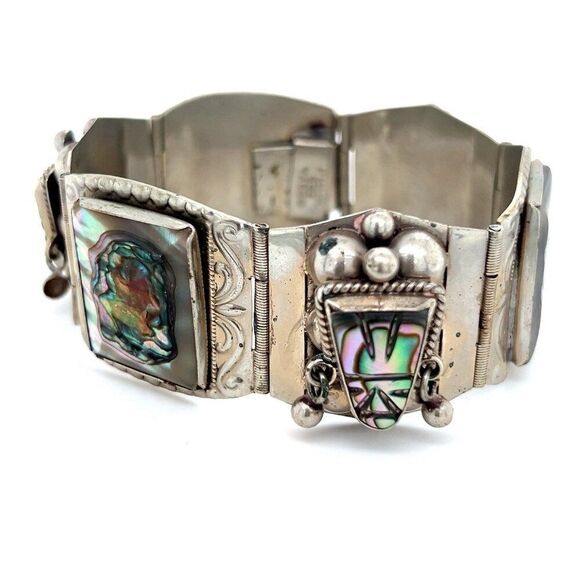 Chunky Taxco Mexico Silver 925 Bracelet - Picture 5 of 8